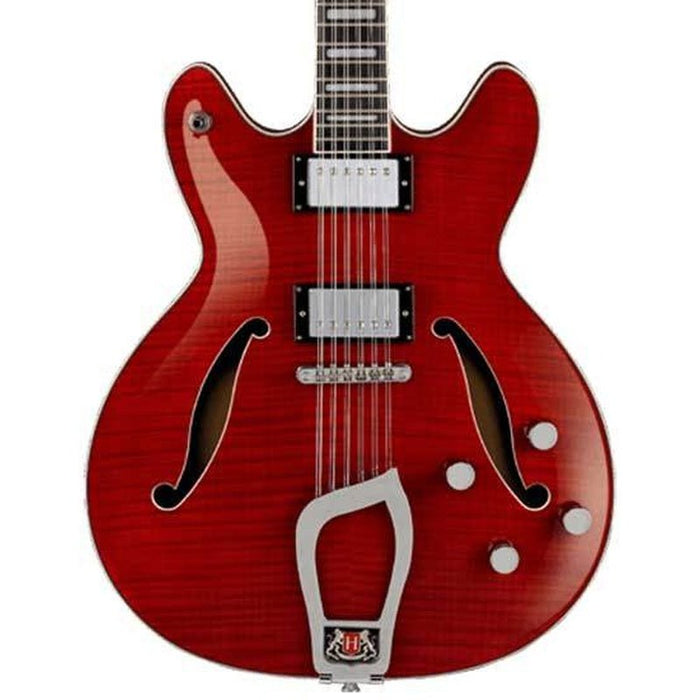 Hagstrom Viking Deluxe 12 String Semi-Hollow Guitar in Wild Cherry Transparent Gloss (HSVIDLX12WCT) - Gsus4