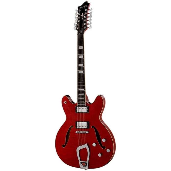Hagstrom Viking Deluxe 12 String Semi-Hollow Guitar in Wild Cherry Transparent Gloss (HSVIDLX12WCT) - Gsus4