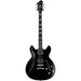 Hagstrom Viking Deluxe Baritone Semi-Hollow Guitar in Black Gloss (HSVIDLXBARIBLK) - Gsus4