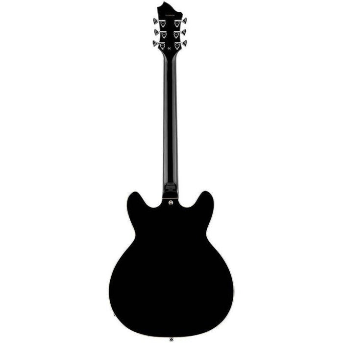 Hagstrom Viking Deluxe Baritone Semi-Hollow Guitar in Black Gloss (HSVIDLXBARIBLK) - Gsus4