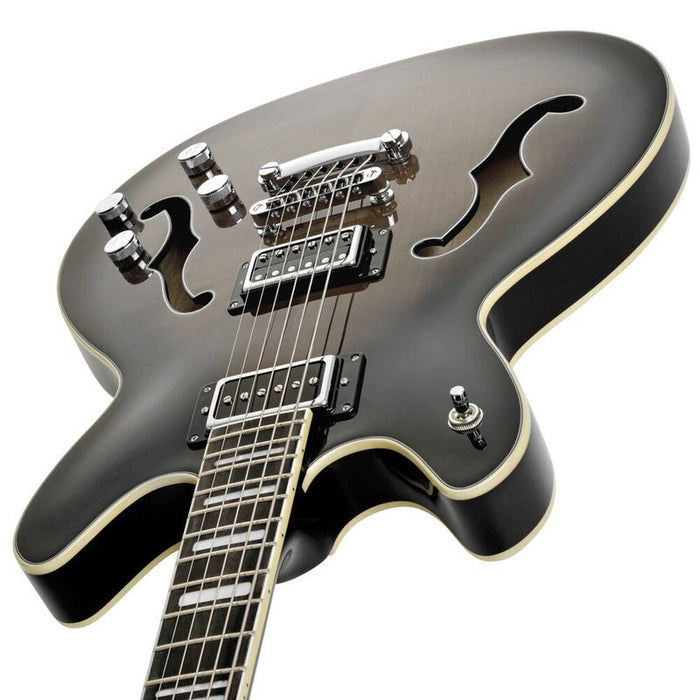 Hagstrom Viking Deluxe Baritone Semi-Hollow Guitar in Cosmic Black Burst Gloss (HSVIDLXBARICBB) - Gsus4