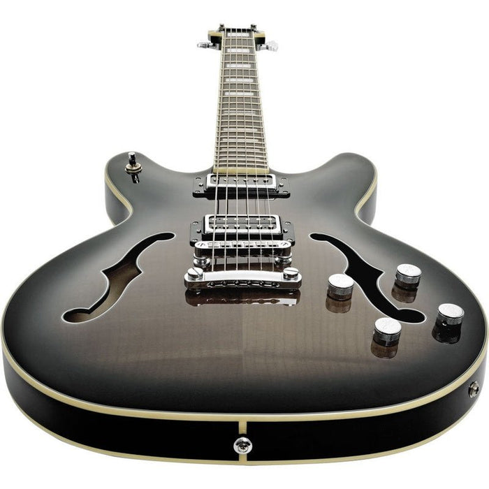 Hagstrom Viking Deluxe Baritone Semi-Hollow Guitar in Cosmic Black Burst Gloss (HSVIDLXBARICBB) - Gsus4