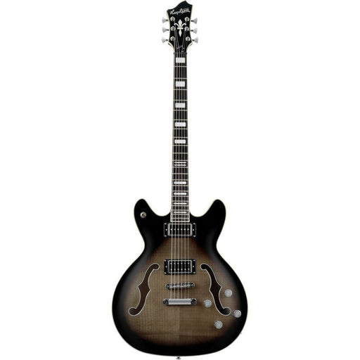 Hagstrom Viking Deluxe Baritone Semi-Hollow Guitar in Cosmic Black Burst Gloss (HSVIDLXBARICBB) - Gsus4