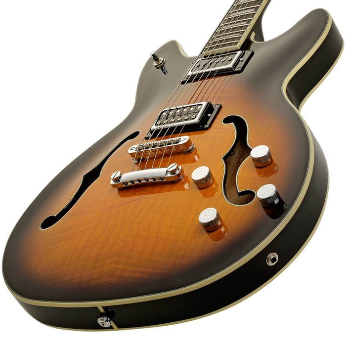 Hagstrom Viking Deluxe Baritone Semi-Hollow Guitar in Tobacco Sunburst Gloss (HSVIDLXBARITSB) - Gsus4
