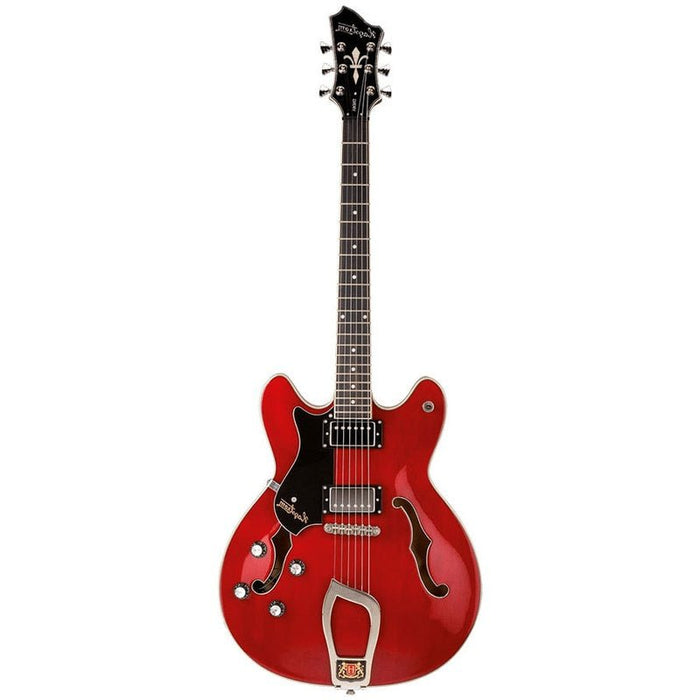 Hagstrom Viking Left Hand Semi-Hollow Guitar in Wild Cherry Transparent Gloss (HSVIKLWCT) - Gsus4