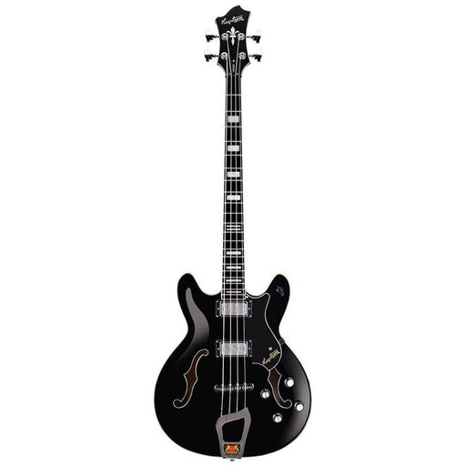 Hagstrom Viking Semi-Hollow Bass Guitar in Black Gloss (HSVIKBBLK) - Gsus4