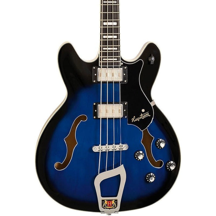Hagstrom Viking Semi-Hollow Bass Guitar in Dark Baltic Sea Burst Gloss (HSVIKBDBS) - Gsus4