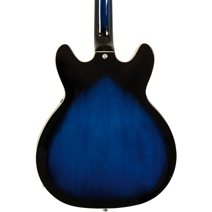 Hagstrom Viking Semi-Hollow Bass Guitar in Dark Baltic Sea Burst Gloss (HSVIKBDBS) - Gsus4