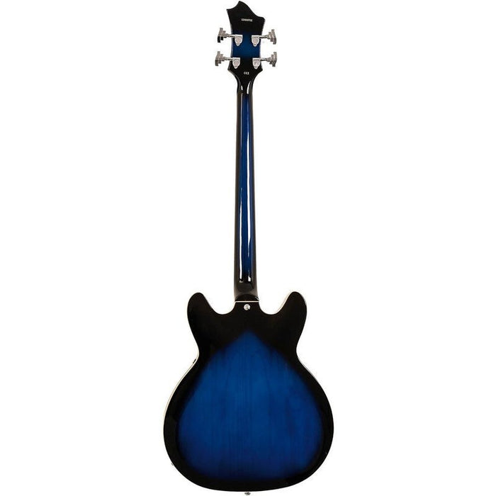 Hagstrom Viking Semi-Hollow Bass Guitar in Dark Baltic Sea Burst Gloss (HSVIKBDBS) - Gsus4