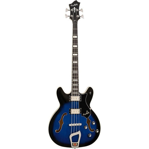 Hagstrom Viking Semi-Hollow Bass Guitar in Dark Baltic Sea Burst Gloss (HSVIKBDBS) - Gsus4