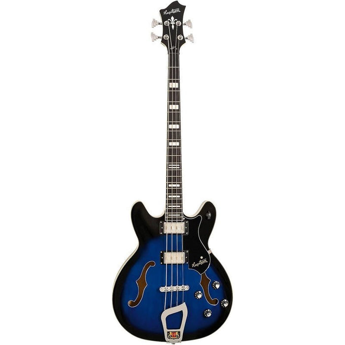 Hagstrom Viking Semi-Hollow Bass Guitar in Dark Baltic Sea Burst Gloss (HSVIKBDBS) - Gsus4