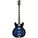 Hagstrom Viking Semi-Hollow Bass Guitar in Dark Baltic Sea Burst Gloss (HSVIKBDBS) - Gsus4