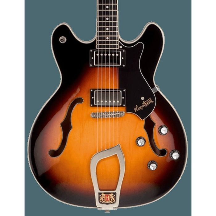 Hagstrom Viking Semi-Hollow Guitar in Tobacco Sunburst Gloss (HSVIKTSB) - Gsus4