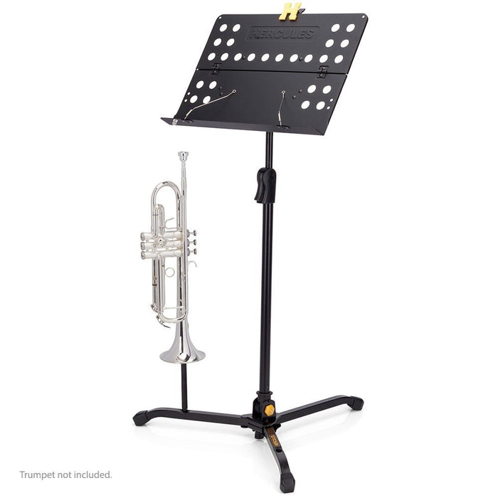 Hercules | BS311B | Tripod Orchestra Music Stand | w/ Perforated Foldable Desk (05/BS311B) - Gsus4