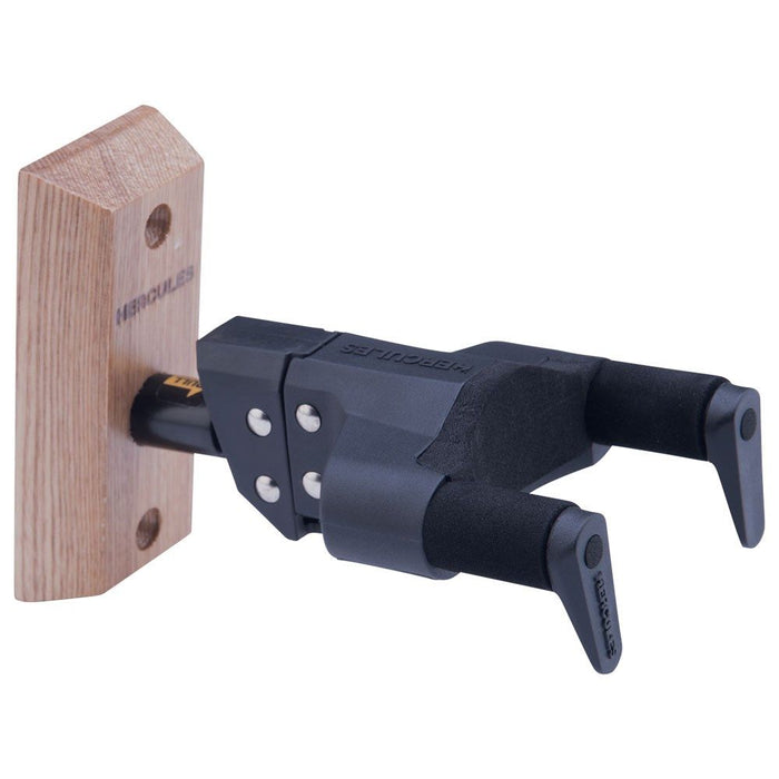 Hercules | USP10WB | Ukulele Wall Mount Hanger w/ Wood Base & Auto Grip System (AGS) (05/USP10WB) - Gsus4