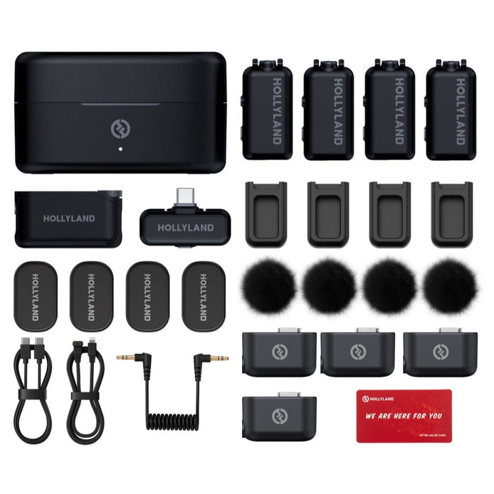 Hollyland | LARK MAX 2 Quad Combo | 4TX + 2RX, Charging Case | 32Bit Float 2Ch Wireless Microphone System | AU Stock (LarkMax2Quad) - Gsus4