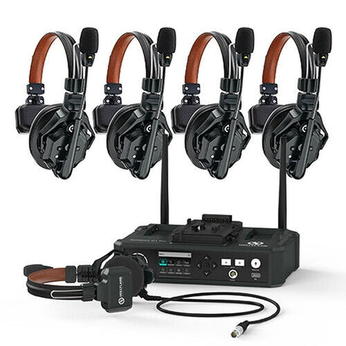 Hollyland Solidcom C1 Pro - Hub4S ENC 5 - Person Full - Duplex Wireless Intercom System with Hub (1.9 GHz) (6976068113744) - Gsus4