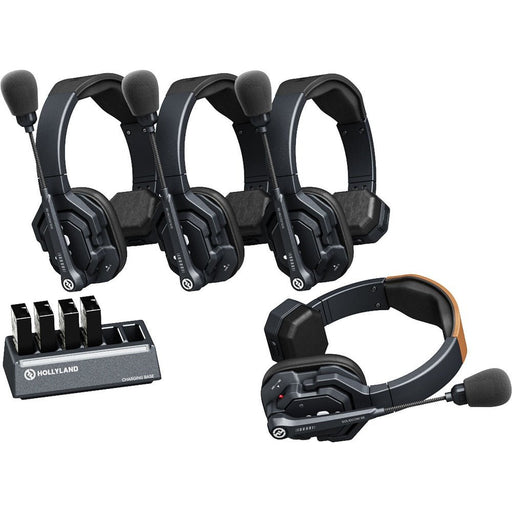 Hollyland Solidcom SE Global 4S 4 - Person Full - Duplex Single - Ear Noise - Canceling Headset Intercom Sys (HL - SolidcomSE4SGlobal) - Gsus4