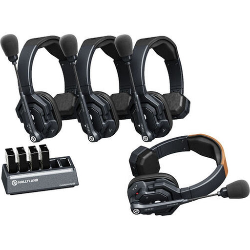 Hollyland Solidcom SE Global 4S 4 - Person Full - Duplex Single - Ear Noise - Canceling Headset Intercom Sys (HL - SolidcomSE4SGlobal) - Gsus4