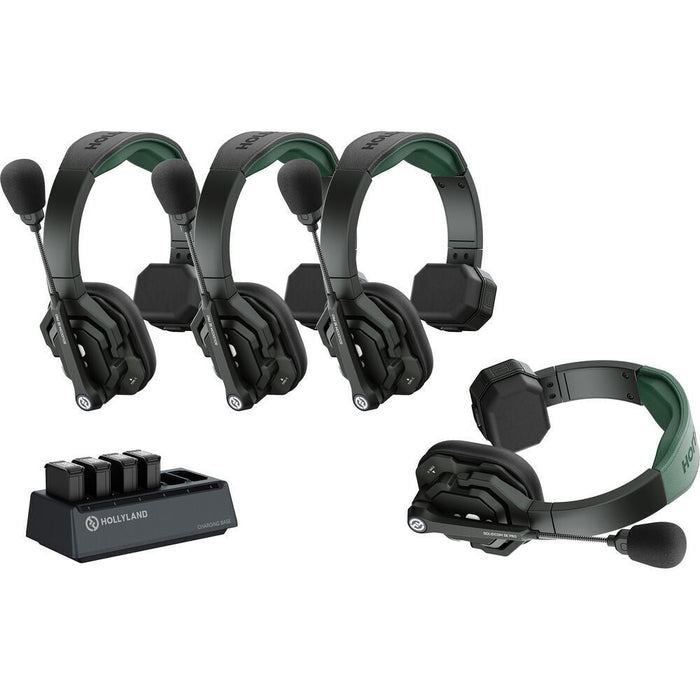Hollyland Solidcom SE Pro 1.9GHz Wireless Intercom Kit with 4 Headsets (HL - SOLIDCOMSEPRO - 4S) - Gsus4