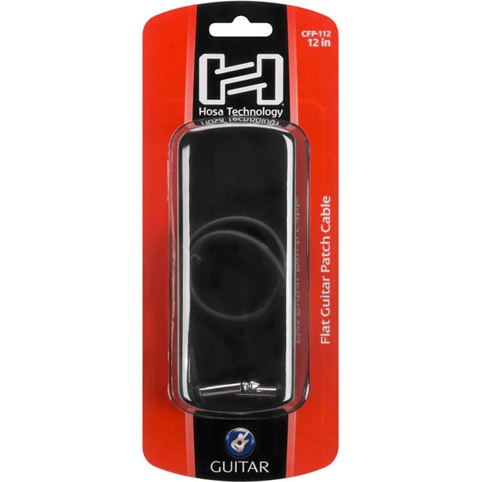 Hosa CFP112 Flat Guitar Patch Cable Low-profile Right-Angle to Same (12") (HOS-CFP112) - Gsus4