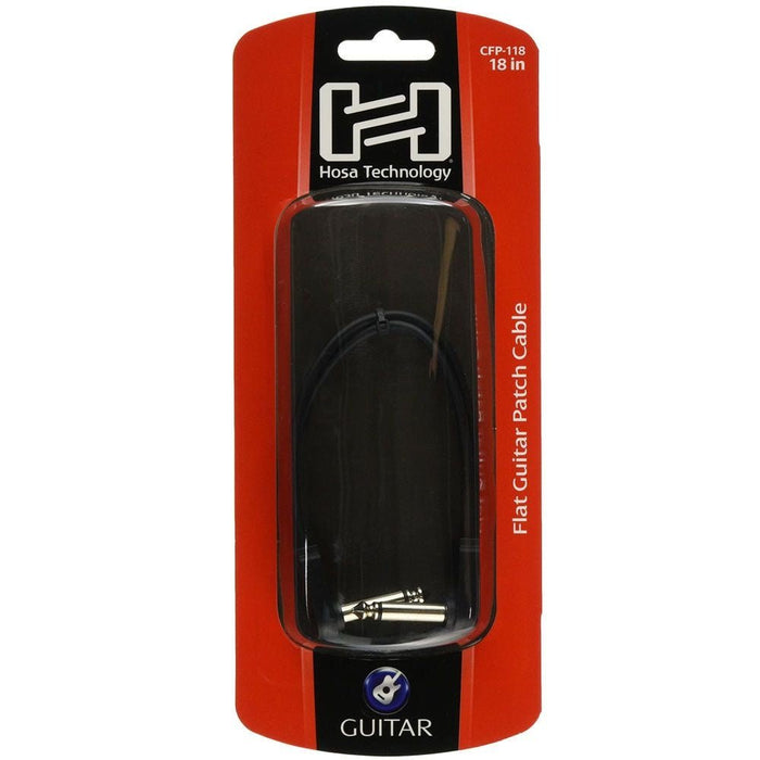 Hosa CFP118 Flat Guitar Patch Cable Molded Low-Profile Right-Angle to Same (18") (HOS-CFP118) - Gsus4