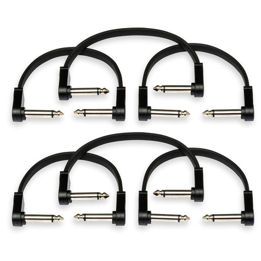 Hosa CFP606 Flat Guitar Patch Cable Low-profile Right-Angle to Same (6-Pack) (HOS-CFP606) - Gsus4