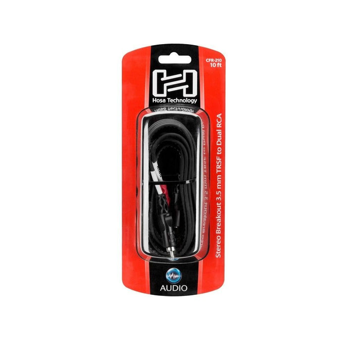 Hosa CFR-210 3.5mm TRS(F) to Dual RCA Stereo Breakout Cable (10ft) (HOS-CFR210) - Gsus4