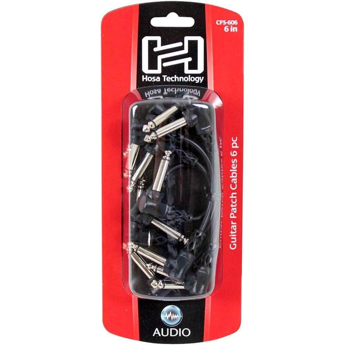 Hosa CFS606 Guitar Patch Cable Molded Right-Angle to Same (6") (6-Pack) (HOS-CFS606) - Gsus4