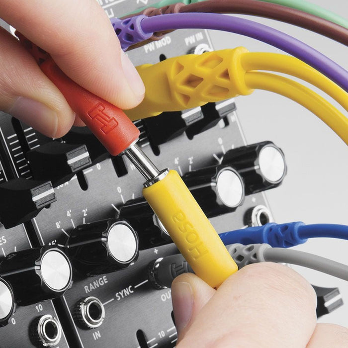 Hosa CMM500Y 3.5mm TS w/ 3.5mm TS(F) Pigtail to 3.5mm TS Hopscotch Patch Cables (Mixed) (HOS-CMM500YMIX) - Gsus4