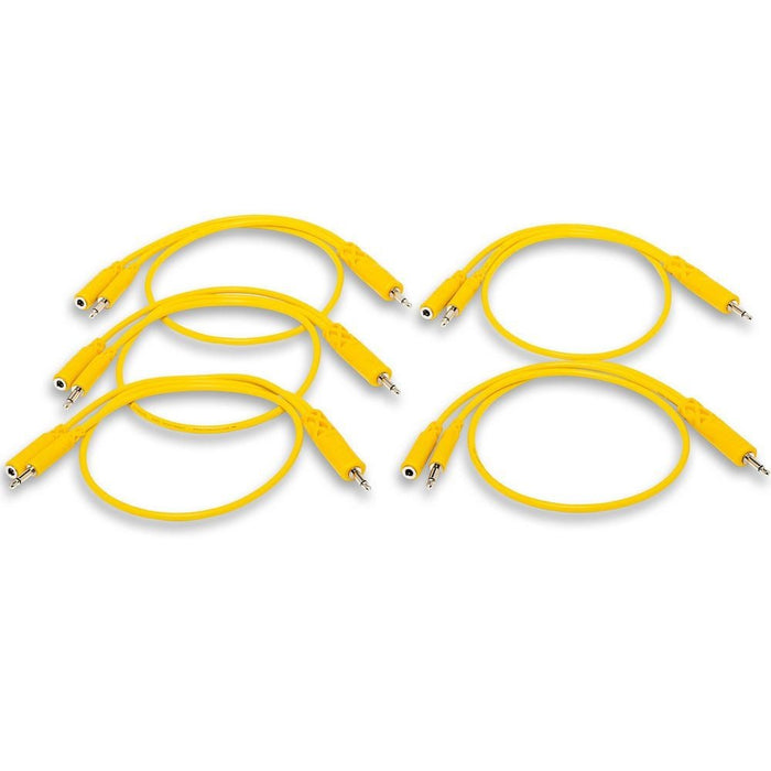 Hosa CMM545Y 3.5mm TS w/ 3.5mm TS(F) Pigtail to 3.5mm TS Hopscotch Patch Cables (1.5ft) (HOS-CMM545Y) - Gsus4