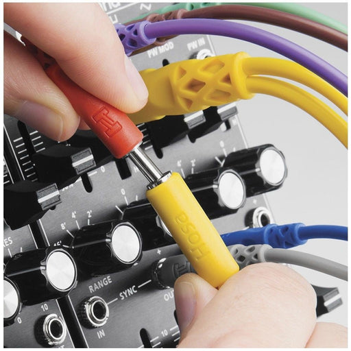 Hosa CMM545Y 3.5mm TS w/ 3.5mm TS(F) Pigtail to 3.5mm TS Hopscotch Patch Cables (1.5ft) (HOS-CMM545Y) - Gsus4