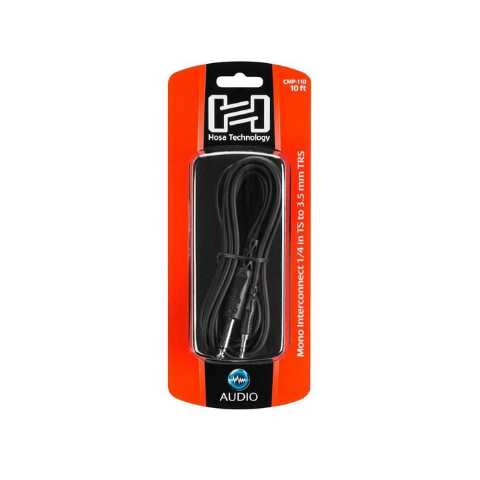 Hosa CMP-110 1/4" TS to 3.5mm mm TRS Cable, 10ft (HOS-CMP110) - Gsus4