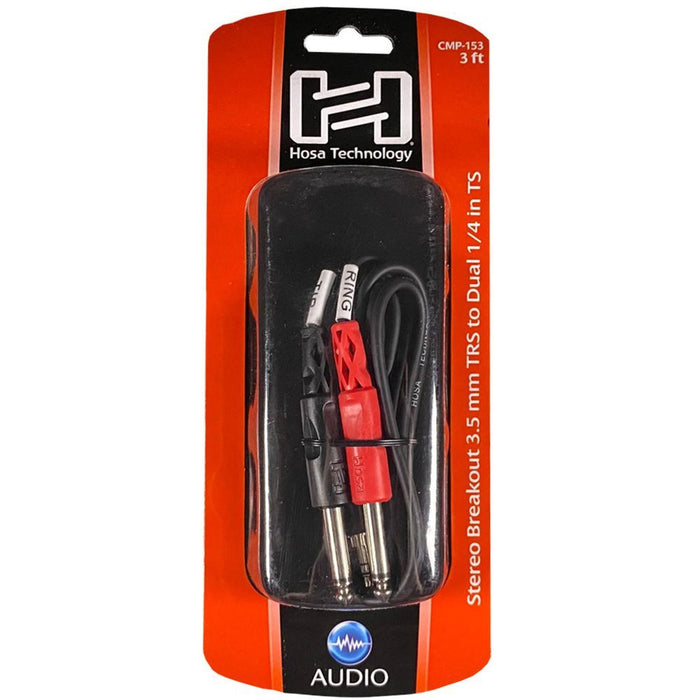 Hosa | CMP153 | Stereo Breakout Y - Cable | 3.5mm TRS To Dual 1/4 TS | 3 Ft / 0.9m (HOS - CMP153) - Gsus4