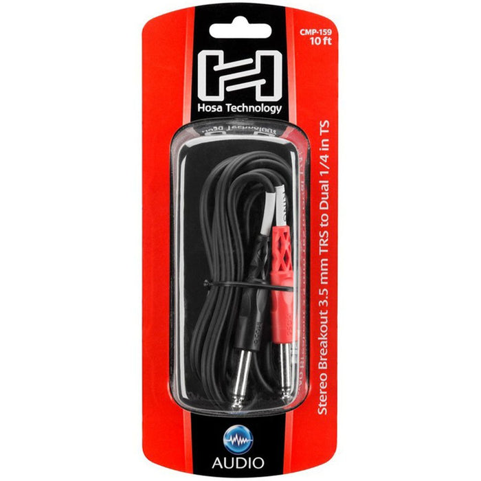 Hosa | CMP159 | Stereo Breakout Y - Cable | 3.5mm TRS To Dual 1/4 TS | 10 Ft / 3m (HOS - CMP159) - Gsus4