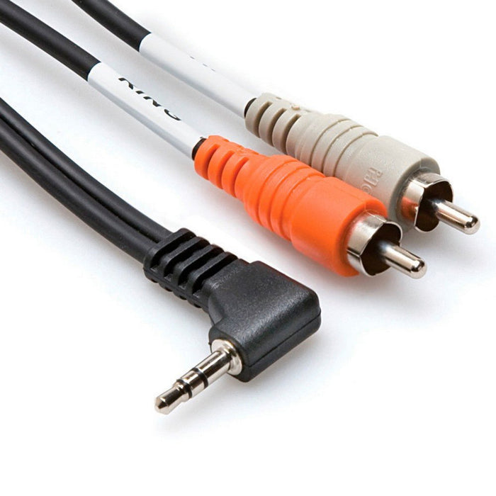 Hosa | CMR203R | Stereo Breakout Y - Cable | RIGHT - ANGLE 3.5mm TRS To Dual RCA | 3 Ft / 0.9m (HOS - CMR203R) - Gsus4
