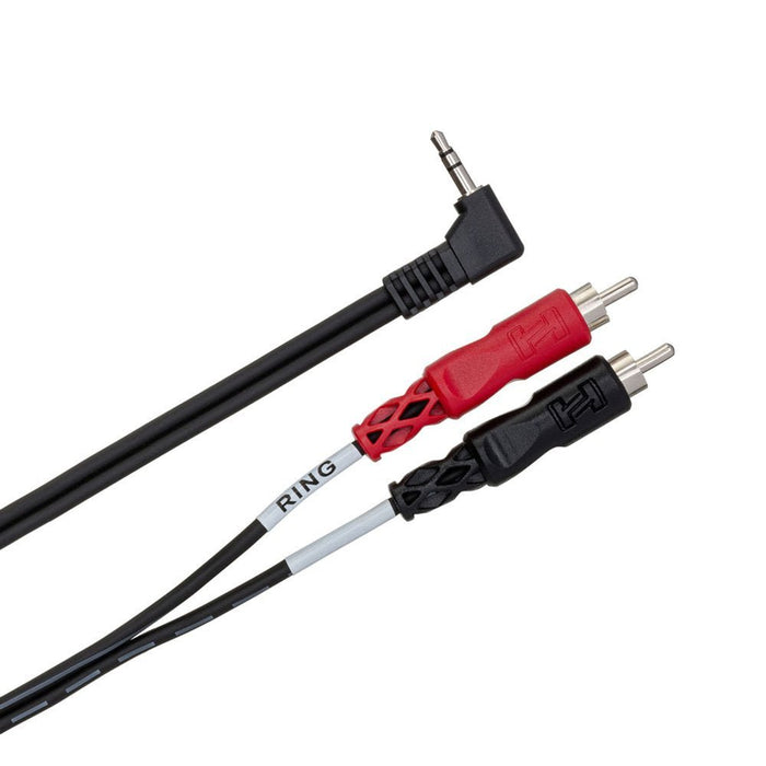 Hosa | CMR206R | Stereo Breakout Y - Cable | RIGHT - ANGLE 3.5mm TRS To Dual RCA | 6 Ft / 1.8m (HOS - CMR206R) - Gsus4