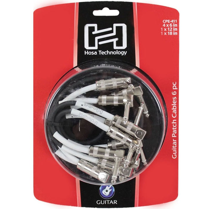 Hosa | CPE411 | Guitar Patch Cable | RIGHT - ANGLE To Same | 6 Pc in Various Lengths (HOS - CPE411) - Gsus4