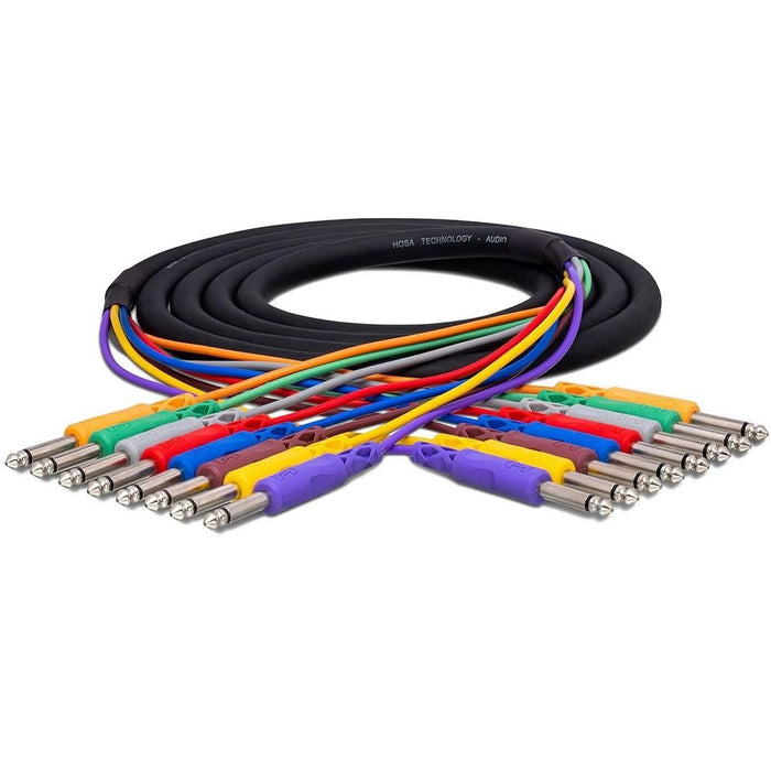 Hosa CPP-890 1/4" TS to Same Unbalanced Patch Cables (8-Pack 3ft) (HOS-CPP890) - Gsus4