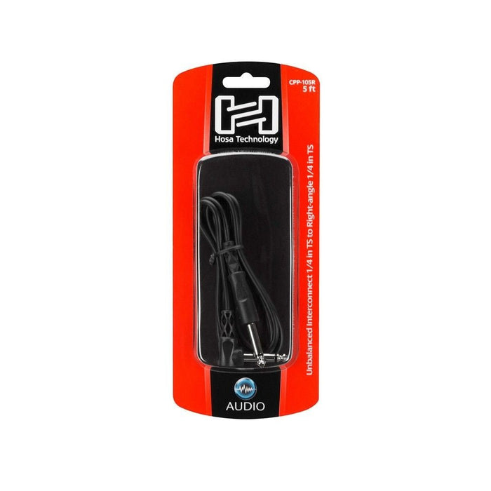 Hosa CPP105R Unbalanced Interconnect 1/4 in TS to Right-Angle 1/4 in TS (5 ft) (HOS-CPP105R) - Gsus4