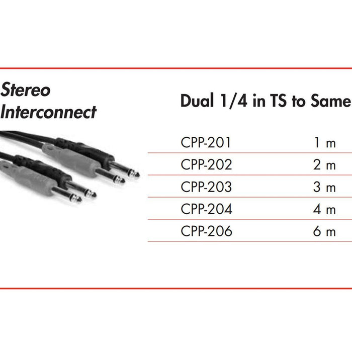Hosa | CPP206 | Stereo Interconnect | Dual 1/4 Straight TS To Same | 6 M (HOS - CPP206) - Gsus4