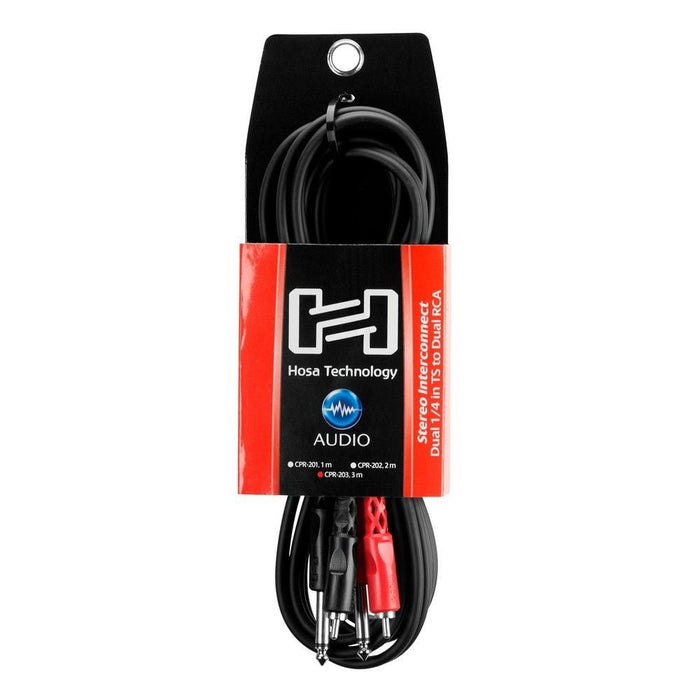 Hosa CPR-203 Dual 1/4" TS to Dual RCA Stereo Interconnect Cable (3m) (HOS-CPR203) - Gsus4