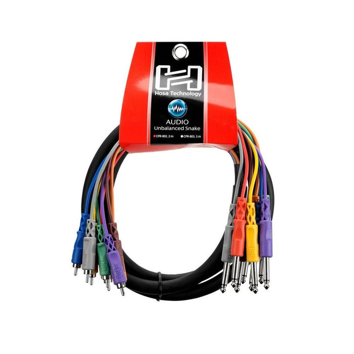 Hosa CPR-802 1/4" TS to RCA Unbalanced Snake (8-ch 2m) (HOS-CPR802) - Gsus4