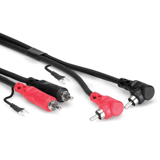 Hosa CRA-202DJ Dual RCA to Dual Right-Angle RCA w/ Ground Stereo Interconnect Cable (2m) (HOS-CRA202DJ) - Gsus4