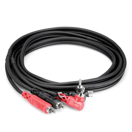Hosa CRA-202DJ Dual RCA to Dual Right-Angle RCA w/ Ground Stereo Interconnect Cable (2m) (HOS-CRA202DJ) - Gsus4