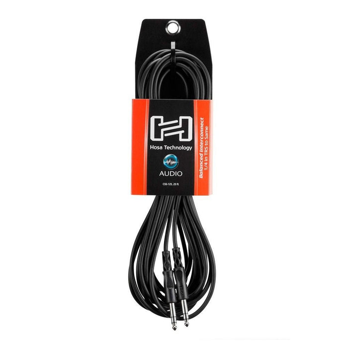 Hosa CSS-125 1/4" TRS to Same Balanced Interconnect Cable (25ft) (HOS-CSS125) - Gsus4