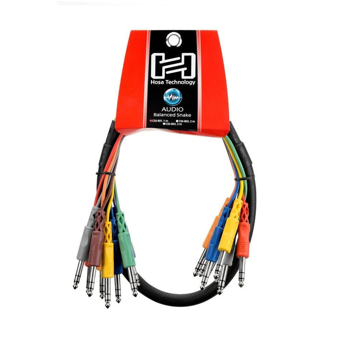 Hosa CSS-801 1/4" TRS to Same Balanced Snake (8-ch 1m) (HOS-CSS801) - Gsus4