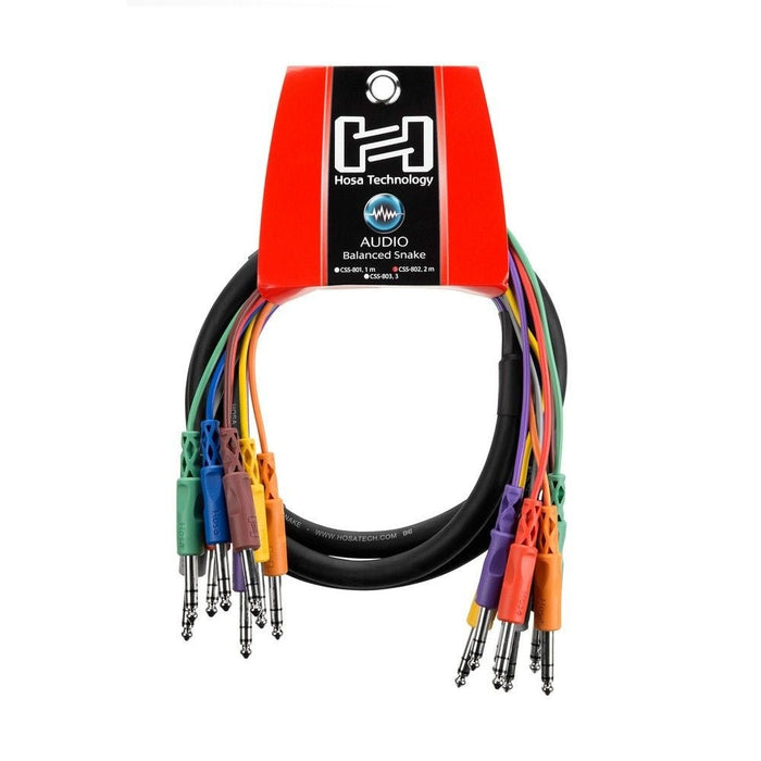 Hosa CSS-802 1/4" TRS to Same Balanced Snake (8-ch 2m) (HOS-CSS802) - Gsus4