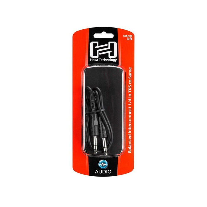 Hosa CSS103 1/4" TRS to Same, Balanced Interconnect Hosa CSS103 (3ft) (HOS-CSS103) - Gsus4