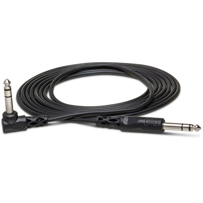 Hosa CSS115R 1/4" TRS to Right-Angle 1/4" TRS Balanced Interconnect Cable (15ft) (HOS-CSS115R) - Gsus4